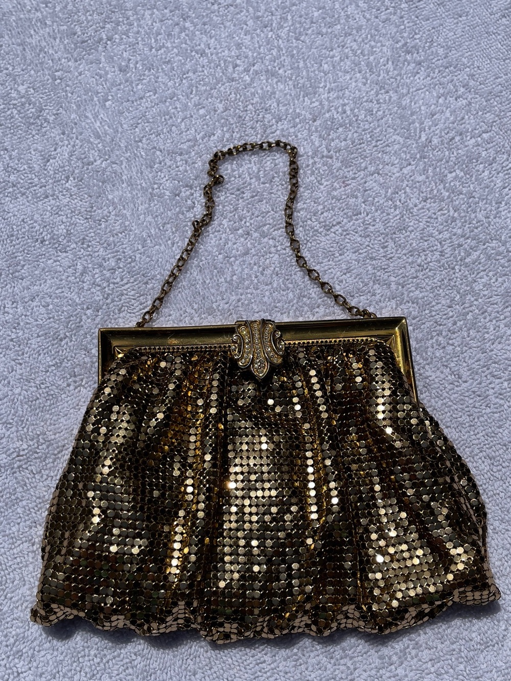 Whiting & Davis Vintage Set Gold Metal Mesh Evening Bag Matching Coin Purse - Picture 3 of 16